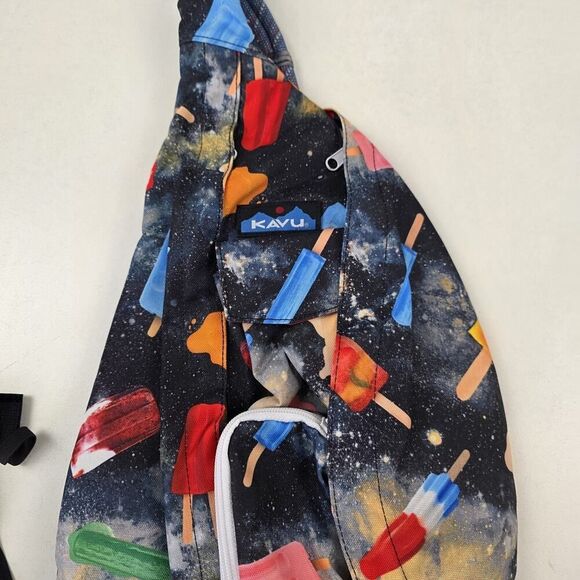 Kavu Rope Sling Bag Backpack Stars Moon Galaxy Space Pop Frozen Popsicles NWOT - Picture 2 of 10